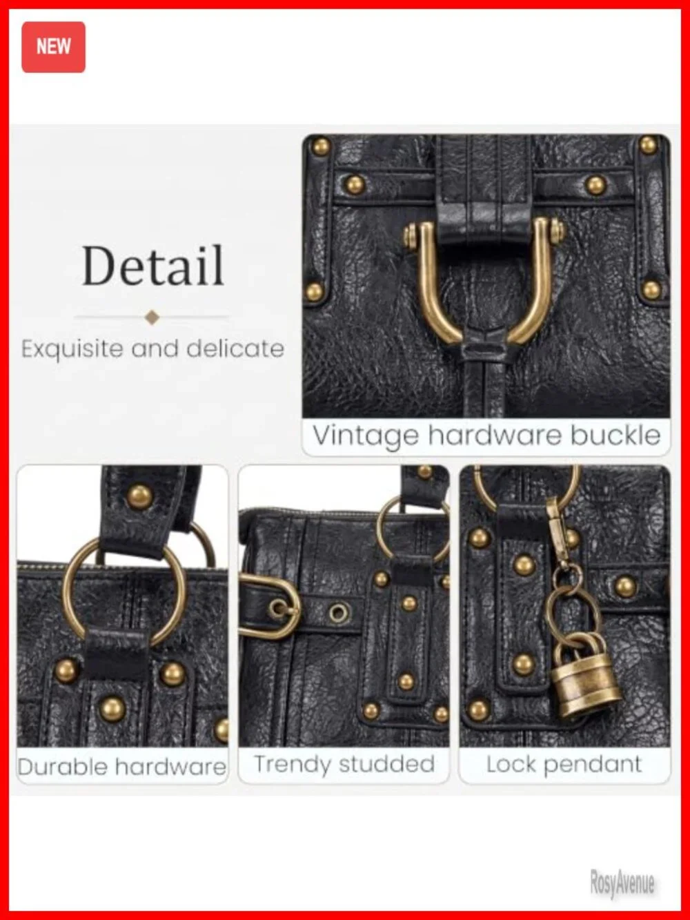 Slouchy Y2K Hobo Shoulder Bag Karlie Lock Tote Purse Women's Retro Soft
